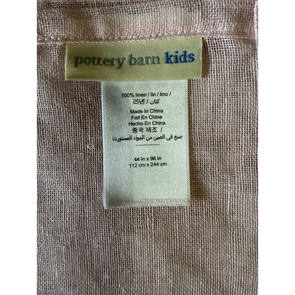 Pottery Barn Kids Pink Linen Curtains 100% Linen Panels 44x96 Set of 2
